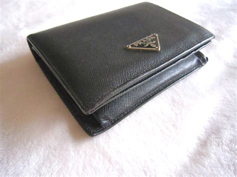 prada small bifold wallet|prada black wallet price.